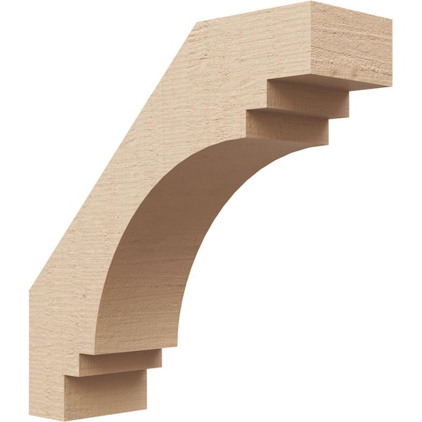 Ekena Millwork 3 in. x 10 in. x 10 in. Pescadero Rough Cedar Woodgrain Timberthane Polyurethane Knee Brace, Primed