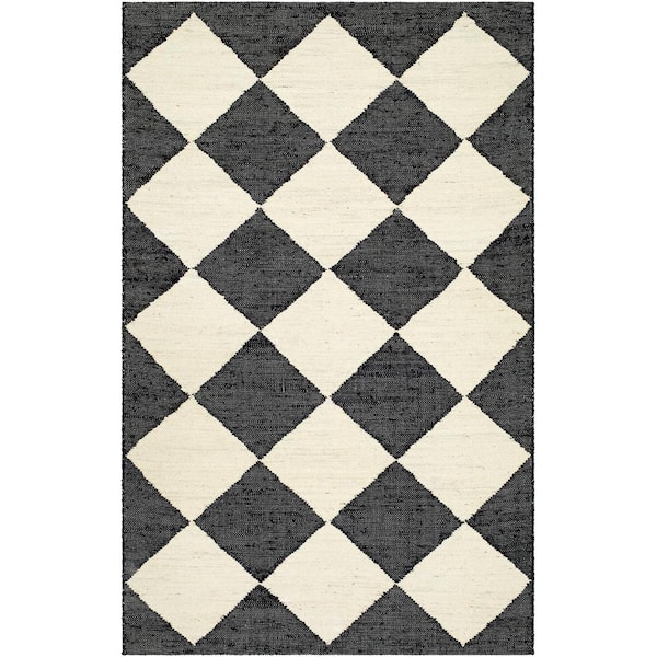 Vivir Antho  Black Modern 2 ft. x 3 ft. Indoor Area Rug