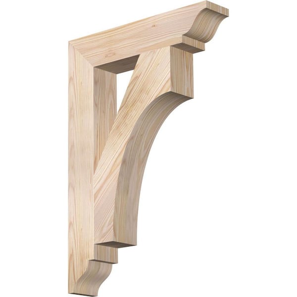 Ekena Millwork 3.5 in. x 26 in. x 18 in. Douglas Fir Westlake Traditional Smooth Bracket
