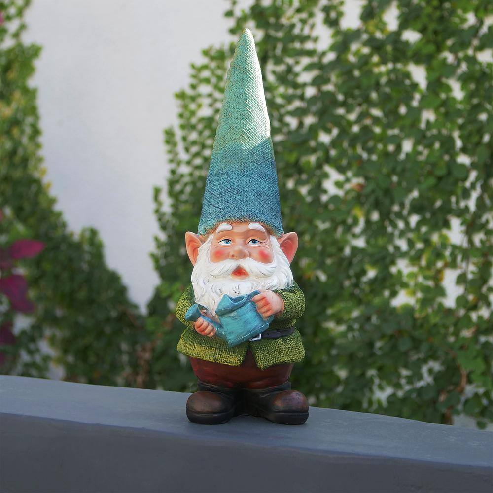 15" Multicolor Polyresin Garden Gnome with Watering Can