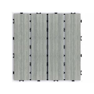 Tidoin Outdoor 1 ft. x 1 ft. Composite Deck Tile in Light Gray(22 Per Box)