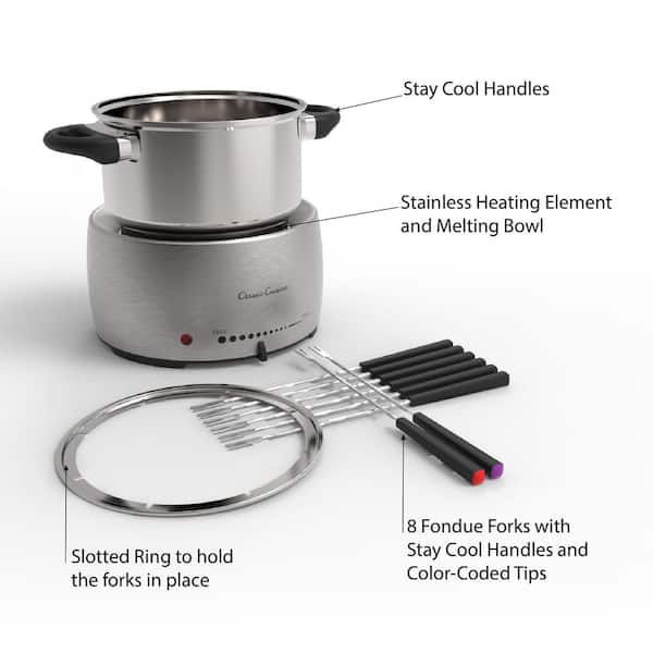 NuWave Ultimate Cookware Set Pot, Lid, Steamer, Fondue Forks and
