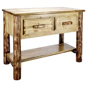 Glacier Country 42 in. Brown Standard Rectangle Wood Console Table with 2-Drawers