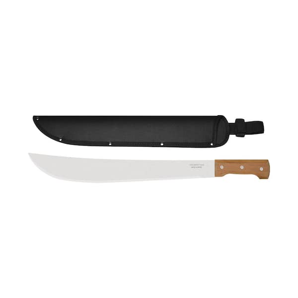 18 in. Machete with Carbon Steel Blade and Wood Handle with Nylon Sheath