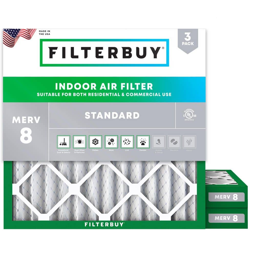 21.25 in. x 21.25 in. x 2 in. MERV 8 (FPR 5) Dust Defense Pleated HVAC AC Furnace Air Filters Replacement (3-Pack) price history on PriceWatchPro