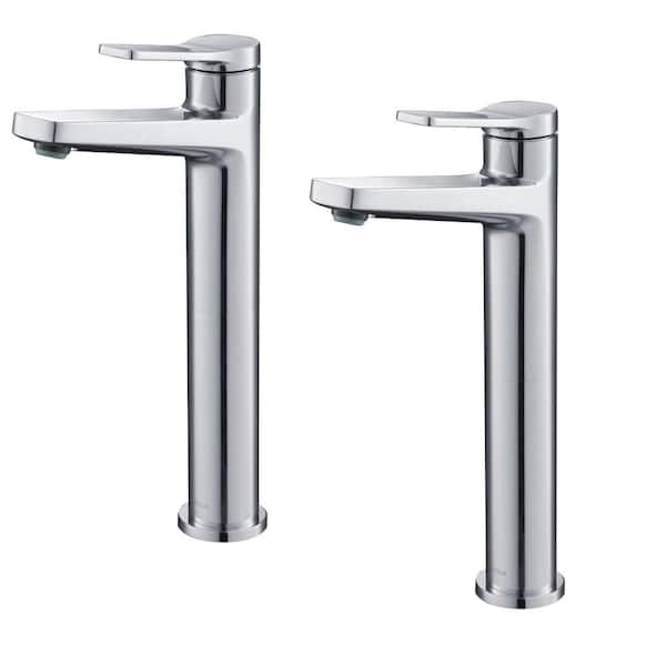 KRAUS Indy Single Handle Vessel Sink Faucet in Polished Chrome (2-Pack)