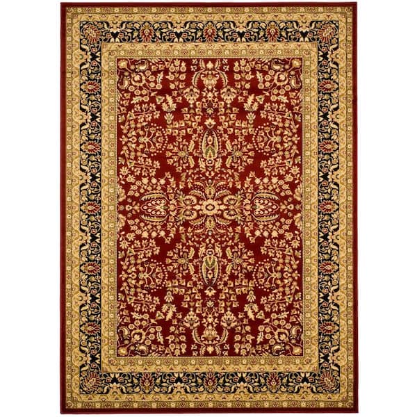 SAFAVIEH Lyndhurst Red/Black 5 ft. x 8 ft. Border Antique Floral Area Rug