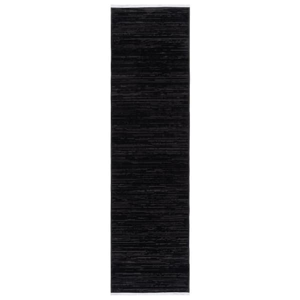 Mila 2 ft. x 8 ft. Beige/Black Solid Color Striped Runner Rug