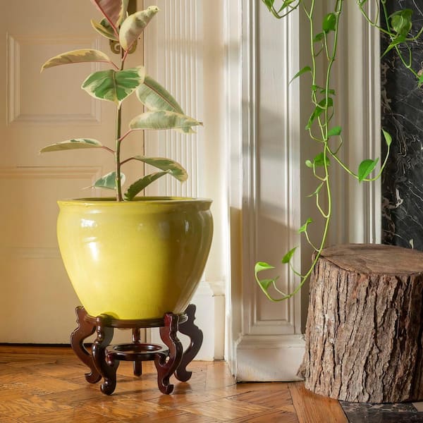 Oriental Furniture 14 in. Gold Branches Flower Decorative Vase BW