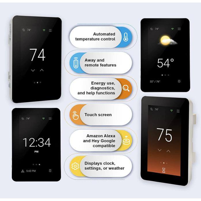 SunTouch Black Programmable Touchscreen Wi-Fi Thermostat with Voice Control