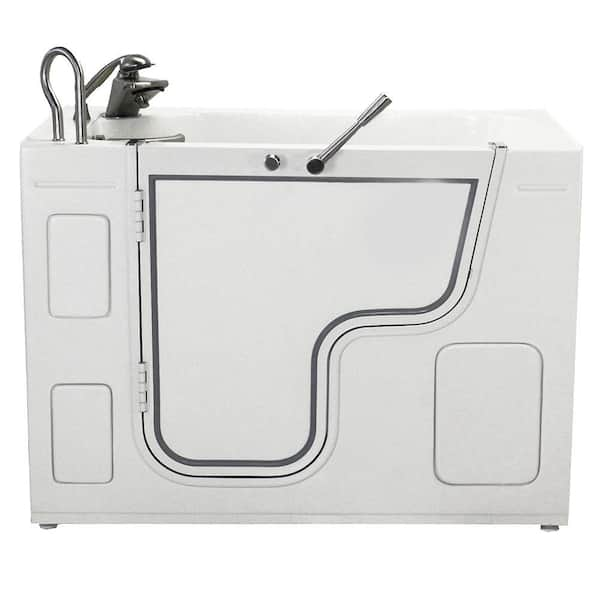 Ella Wheelchair Transfer Air Massage Outward Swing 4 ft. Walk-In Bathtub in White with Left Drain