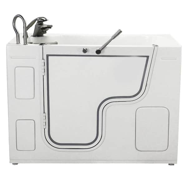 Ella Wheelchair Transfer Air and Hydrotherapy Massage Outward Swing 4 ft. Walk-In Bathtub in White with Left Drain