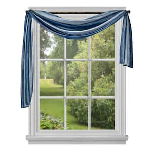 Ombre 144 in. L Polyester Window Curtain Scarf in Blue