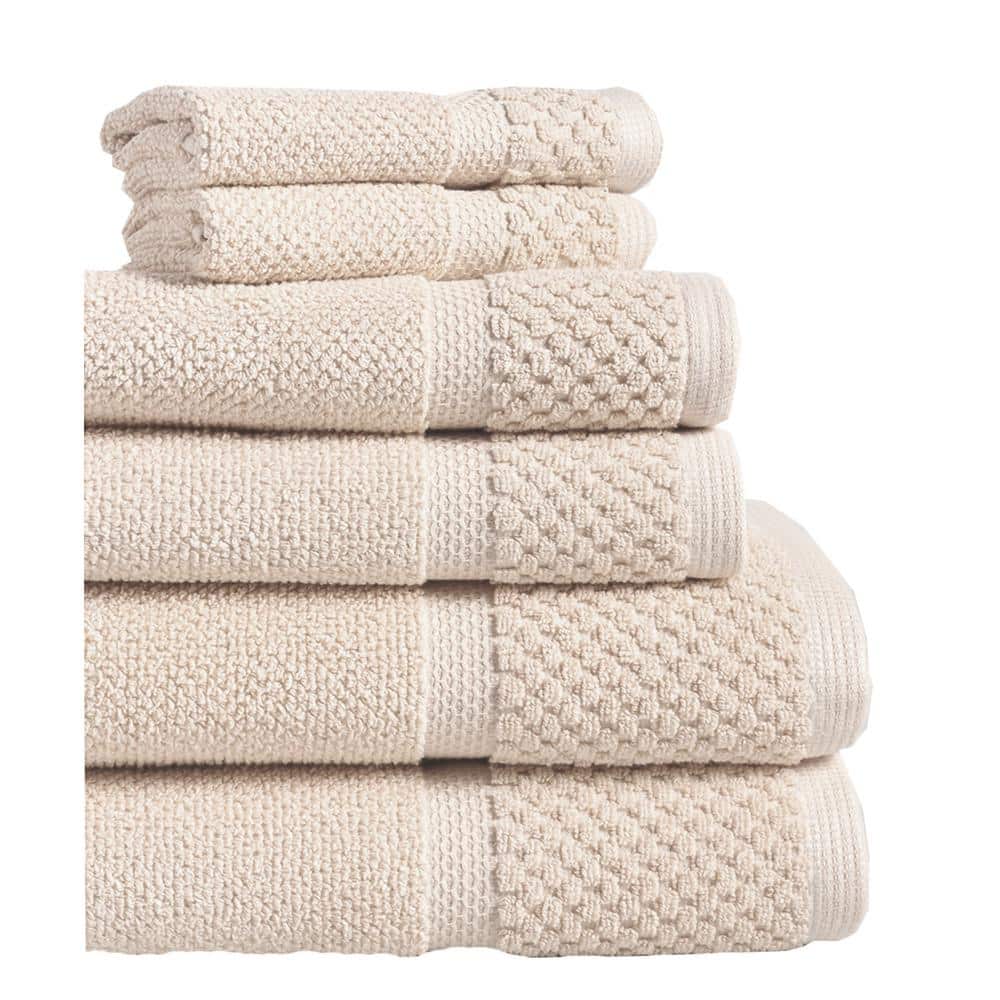 Espalma Diplomat 6-Piece Creme Solid Cotton Bath Towel Set 869303 - The ...