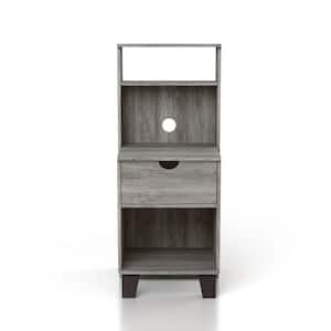 Siletz 1-Drawer Vintage Gray Oak Nightstand (36.61 in. H x 15.75 in. W x 15.75 in. D)