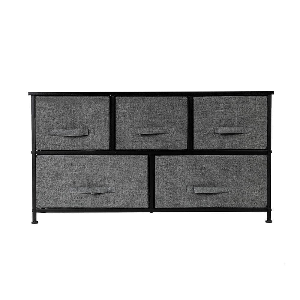 Karl home 11.42 in. W x 21.65 in. H Gray 5-Drawer Fabric Storage Chest ...
