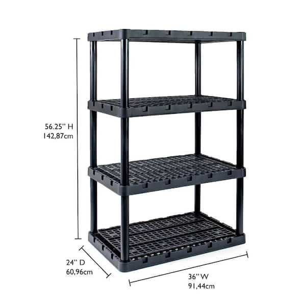 Real Living Black 4-Tier Wire Shoe Rack