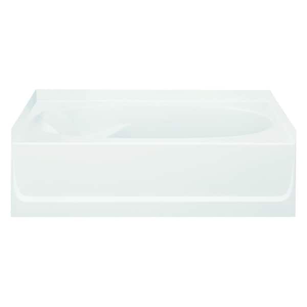 Sterling Ensemble 60.25 in. x 43.5 in. Rectangular Soaking Bathtub with Right Drain in White