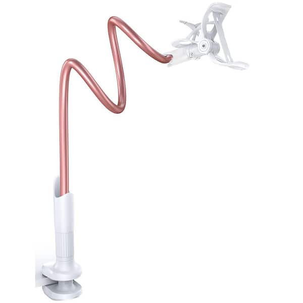 Yichuhaoxi Phone Holder Gooseneck Mount Flexible Lazy Long Arm Headboard Bedside for Desk Overhead Mount Stand Rose Gold
