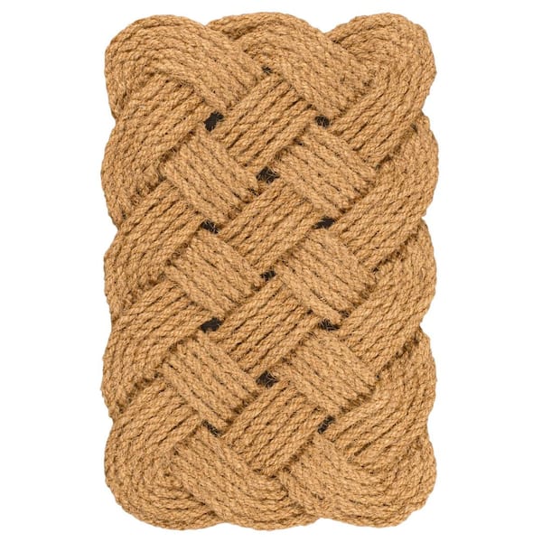 Maeve Classic Coastal Scalloped Basketweave Coir Natural 2 ft. x 3 ft. Indoor/Outdoor DoorMat
