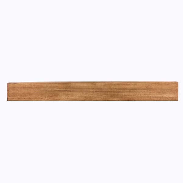 Dogberry Collections 60 in. W x 5.5 in. H x 6.25 in. D Modern Farmhouse Aged Oak Cap-Shelf Mantel