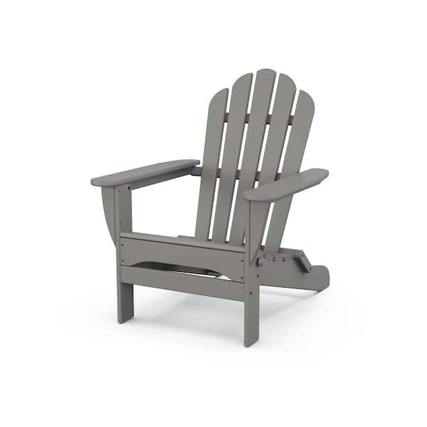 POLYWOOD Monterey Bay Folding Adirondack Chair in Stepping Stone