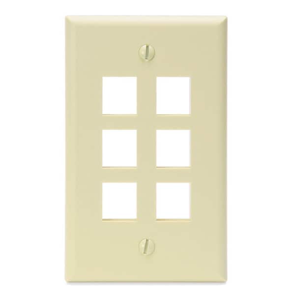Leviton Almond 1-Gang Data Jack Wall Plate (1-Pack)
