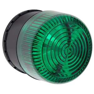 9-Volt Battery Backup, Round, Green Select-Alert Siren and LED Strobe Wired Alarm Kit with Mini Controllers