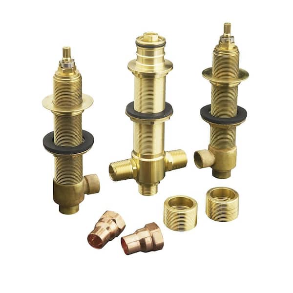 KOHLER 1/2" ceramic high-flow valve system with diverter for finished-deck or rim-mount installation only