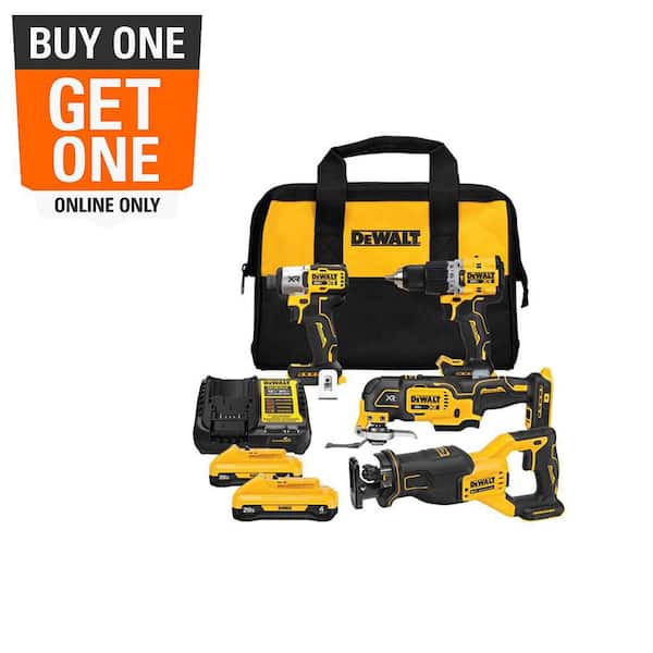 20V MAX Lithium-Ion Cordless 4-Tool Combo Kit with (2) 4.0 Ah Batteries and Charger