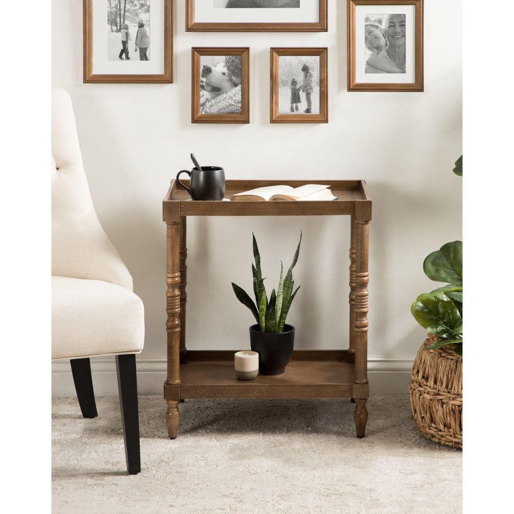 Bellport 22 in. Rustic Brown Rectangle Wood End Table - thumbnail 10