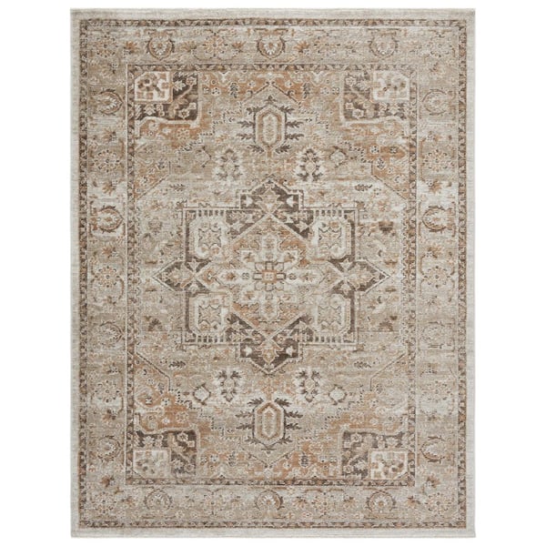 SAFAVIEH Hazel 8 ft. x 10 ft. Beige/Brown Distressed Medallion Area Rug