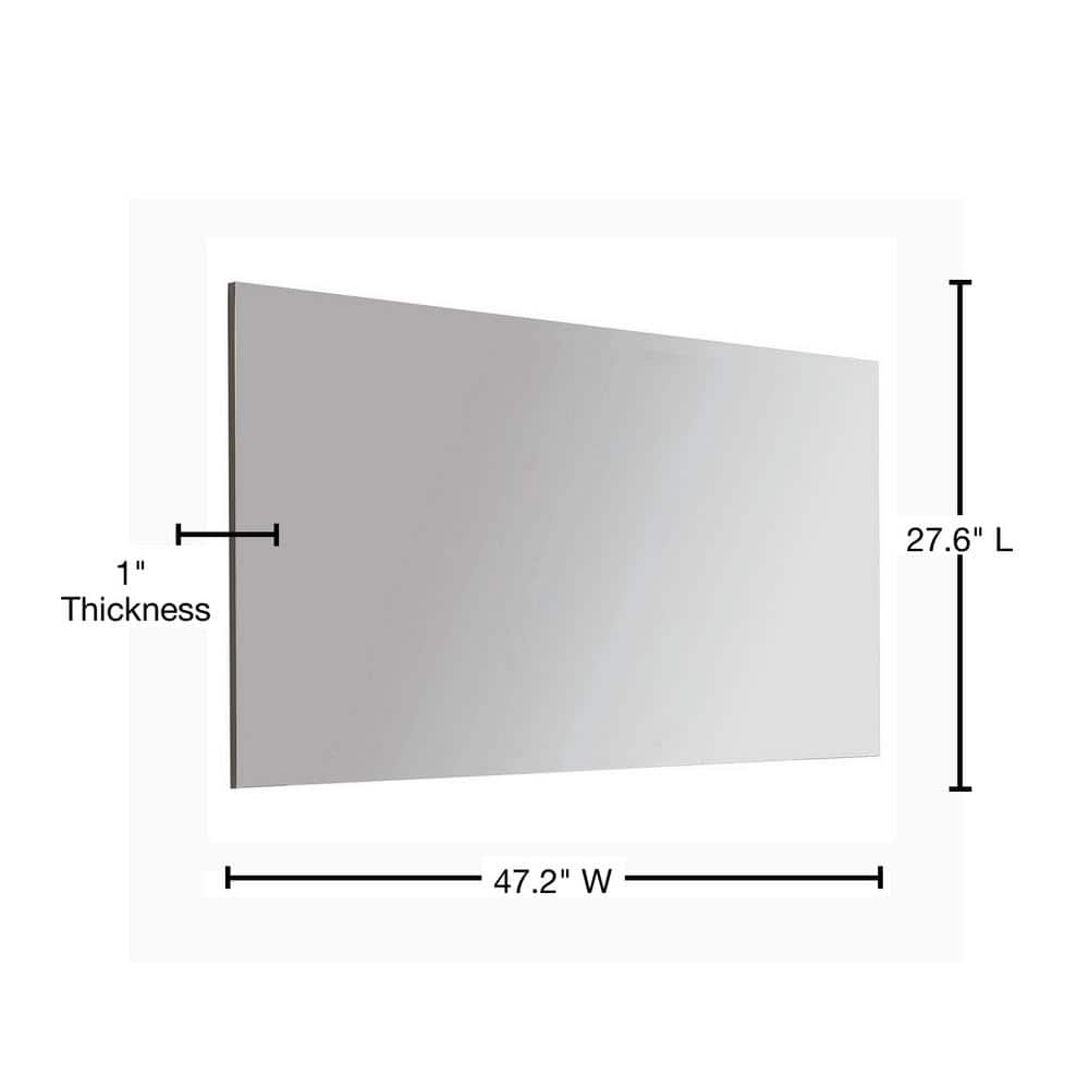Luxe Modern 47'' Gray Wood Rectangular Bathroom Mirror