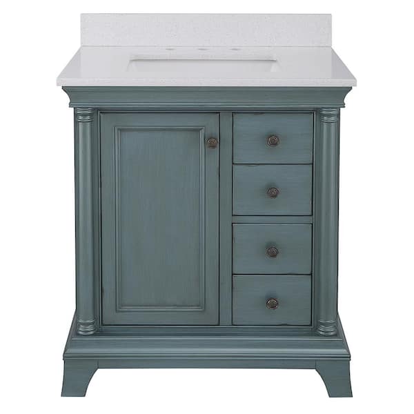 Home Decorators Collection Strousse 31, Distressed White Vanity Cabinet