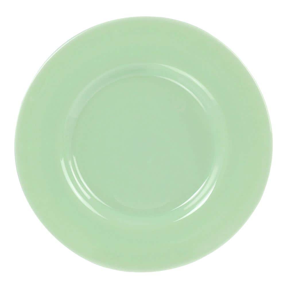 MARTHA STEWART 13 in. Mint Green Jadeite Glass Round Serving Platter