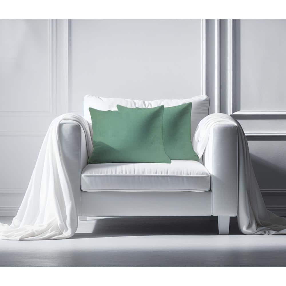 Como Green Velvet Decorative Pillow Covers Set of 2