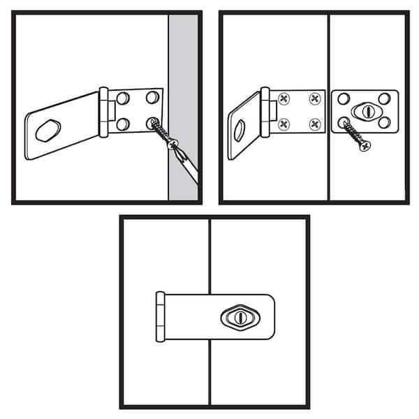 Door Lock Cabinet Locks with Keys Hasp Lock Chrome Plated Garage Door Hasp Lock Staple Lock, Men's, Size: 4