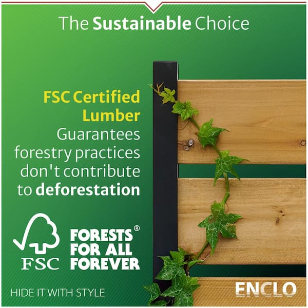 Enclo Privacy Screens Concord 5 ft. H x 3.2 ft. W Cedar Wood Privacy Screen Panel