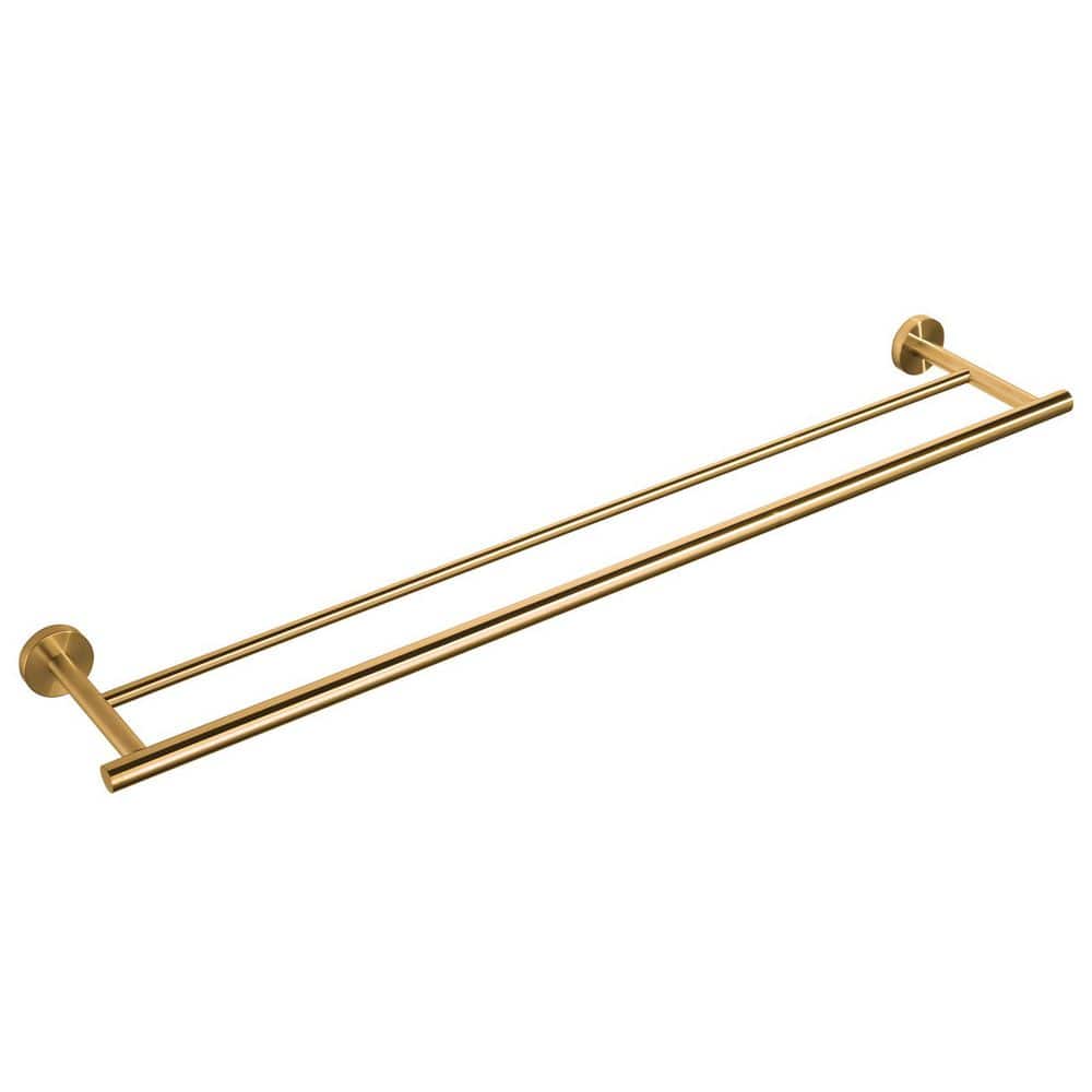 32 in. Wall Mounted Stainless Steel Towel Bar Hardware Accessory in Brushed Gold