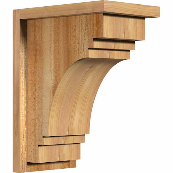 Ekena Millwork 8 in. x 12 in. x 16 in. Western Red Cedar Pescadero Rough Sawn Corbel with Backplate