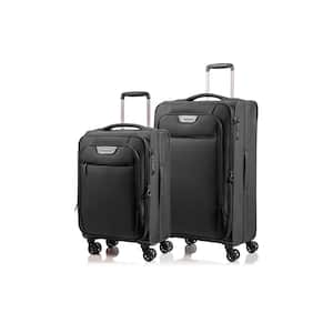 Softech 26 in., 20 in. Black Softside SMART Luggage set with USB charging port (2-piece)