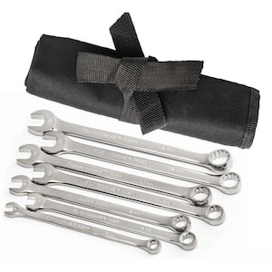 Metric 12-Point Combination Wrench Set with Roll up Storage Pouch (7-Piece)