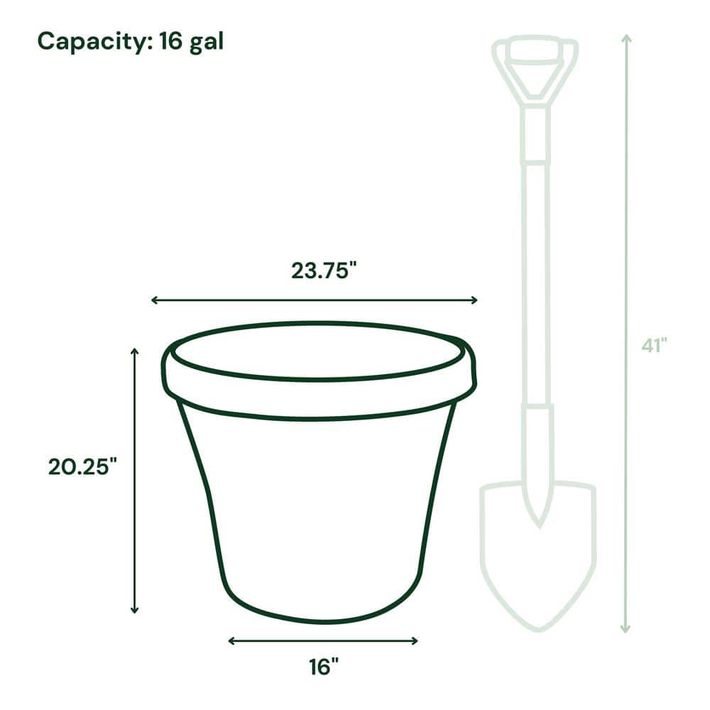 Terra Tapered 24" Black Polypropylene Indoor & Outdoor Planter