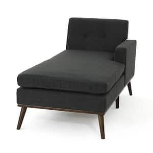 Stella Modern Muted Dark Grey Fabric Chaise Lounge