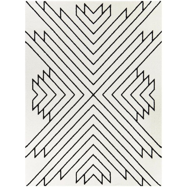 BALTA Henri White 5 ft. 3 in. x 7 ft. Geometric Area Rug