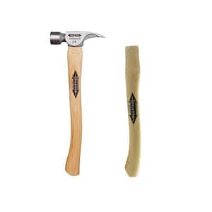14 oz. Titanium Milled Face Hammer with 18 in. Curved Hickory Handle with 18 in. Curved Hickory Replacement Handle
