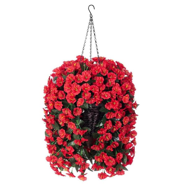 Fake Red Morning Glory Ornaments, 4-Pack L0D9LLYBTD - The Home Depot