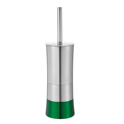 Shiny Colorblock Toilet Brush and Holder in Green