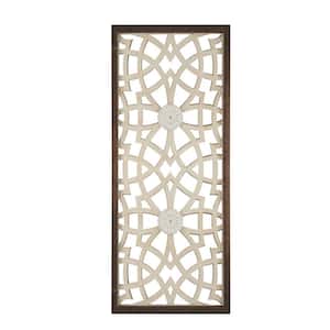 Wood Floral Handmade Intricately Carved Wall Art Decor, 38 in. H, 16 in. W, Brown