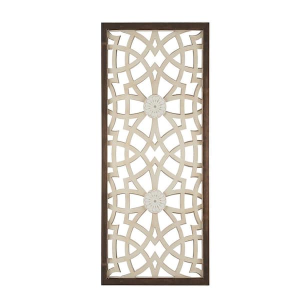 Wood Floral Handmade Intricately Carved Wall Art Decor, 38 in. H, 16 in ...